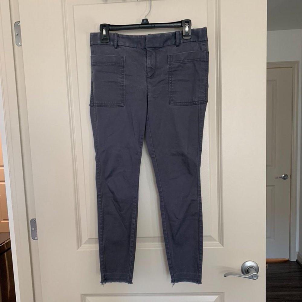 Faded blue, Skinny, Ankle length, Cargo pants